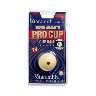 Super Aramith Spielball weiß " Pro Cup " mit roten Punkten 52,4mm